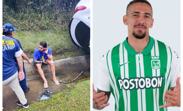 Se accidentó un delantero de Atlético Nacional cuando iba en su camioneta por Llanogrande