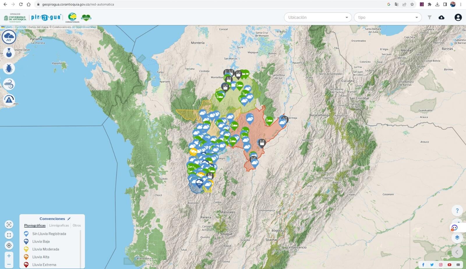 A través Piragua podrá consultar el clima en tiempo real en Antioquia