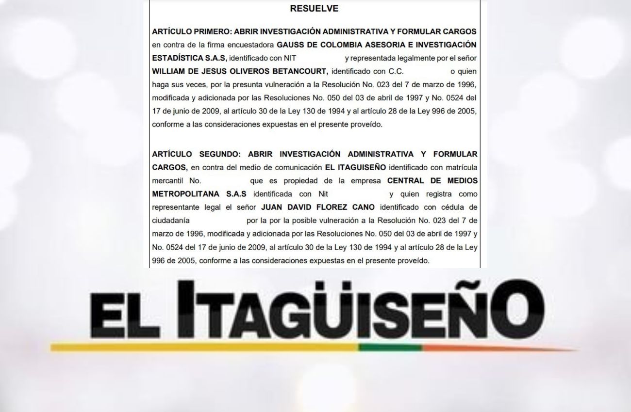 Le abren proceso a medio El Itagüiseño por presuntas irregularidades con encuestas