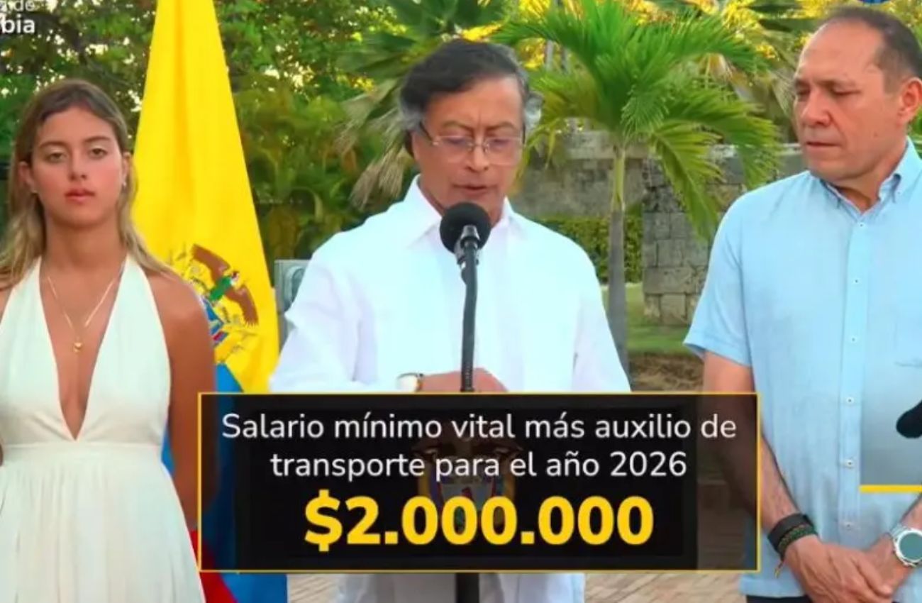El Salario Mínimo para 2026 quedó en los 2 millones de pesos, anunció Petro