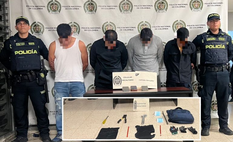 Capturan a cuatro presuntos apartamenteros tras intento de hurto en Envigado