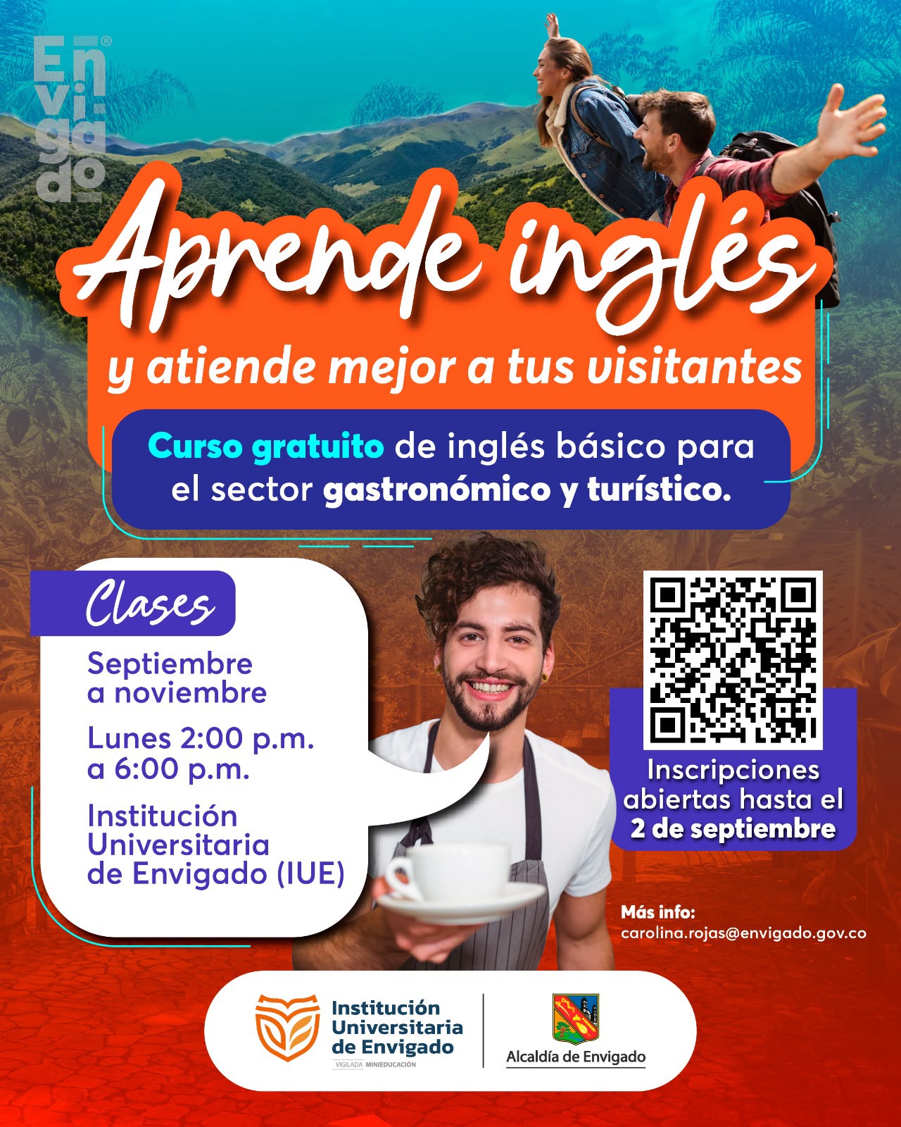 Envigado ofrece curso gratis de inglés para el sector turístico