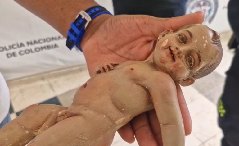 Policía recuperó en Armenia imagen religiosa hurtada de una iglesia de Medellín